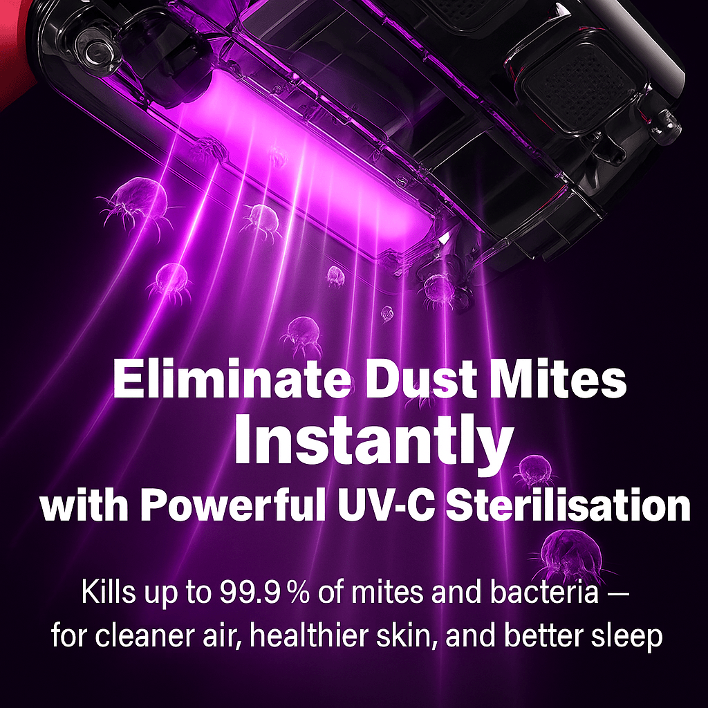 UV Hand Held Vacuum Cleaner - Car, Sofa & Bed Dust Mite Vacuum for Allergy Relief