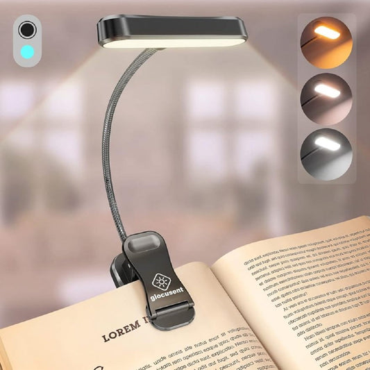 Eye Caring Rechargeable Book Lamp | 3 Color Temperatures, 5 Brightness Levels & Ideal for Nighttime Reading Without Disturbing Others