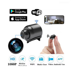 Mini Wireless Spy Camera - Hidden CCTV, WiFi, Outdoor Security, Motion Detection