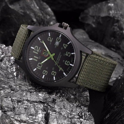ShadowGuard™ | Luminous Military Wristwatch with Tactical Features | Waterproof, Shock Resistant, Ideal for Outdoor Adventures & Survival