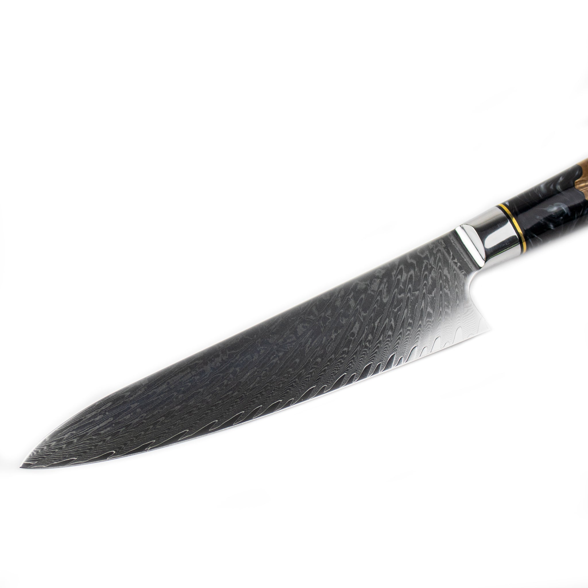 Japanese 67-Layer Damascus Steel Knife Set | Hand-Forged Blades with Unique Burl Wood Handles for Culinary Enthusiasts