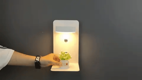 LED Wall Light with Shelf | Soft Glow, Modern Design & Ideal for Creating a Festive Atmosphere in Your Bedroom