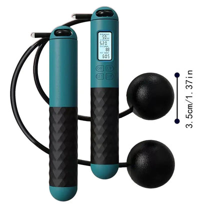 Weighted Cordless Jump Rope with Counter | Ergonomic, Tangle-Free Design for Home Workouts and Cardio Training