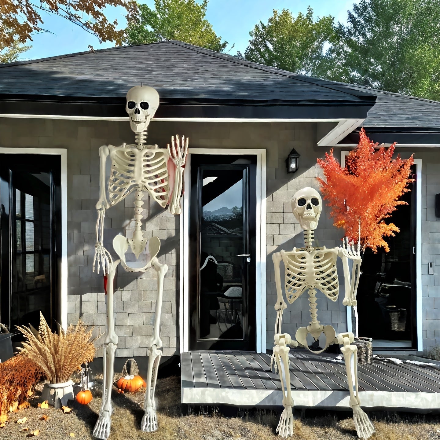 Giant 6 Ft Halloween Skeleton Decoration | Posable. Durable & Ideal for Spooky Outdoor Displays