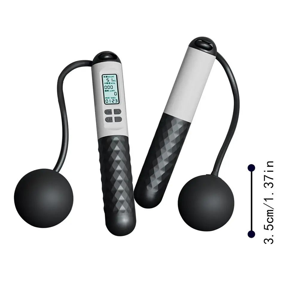 Weighted Cordless Jump Rope with Counter | Ergonomic, Tangle-Free Design for Home Workouts and Cardio Training