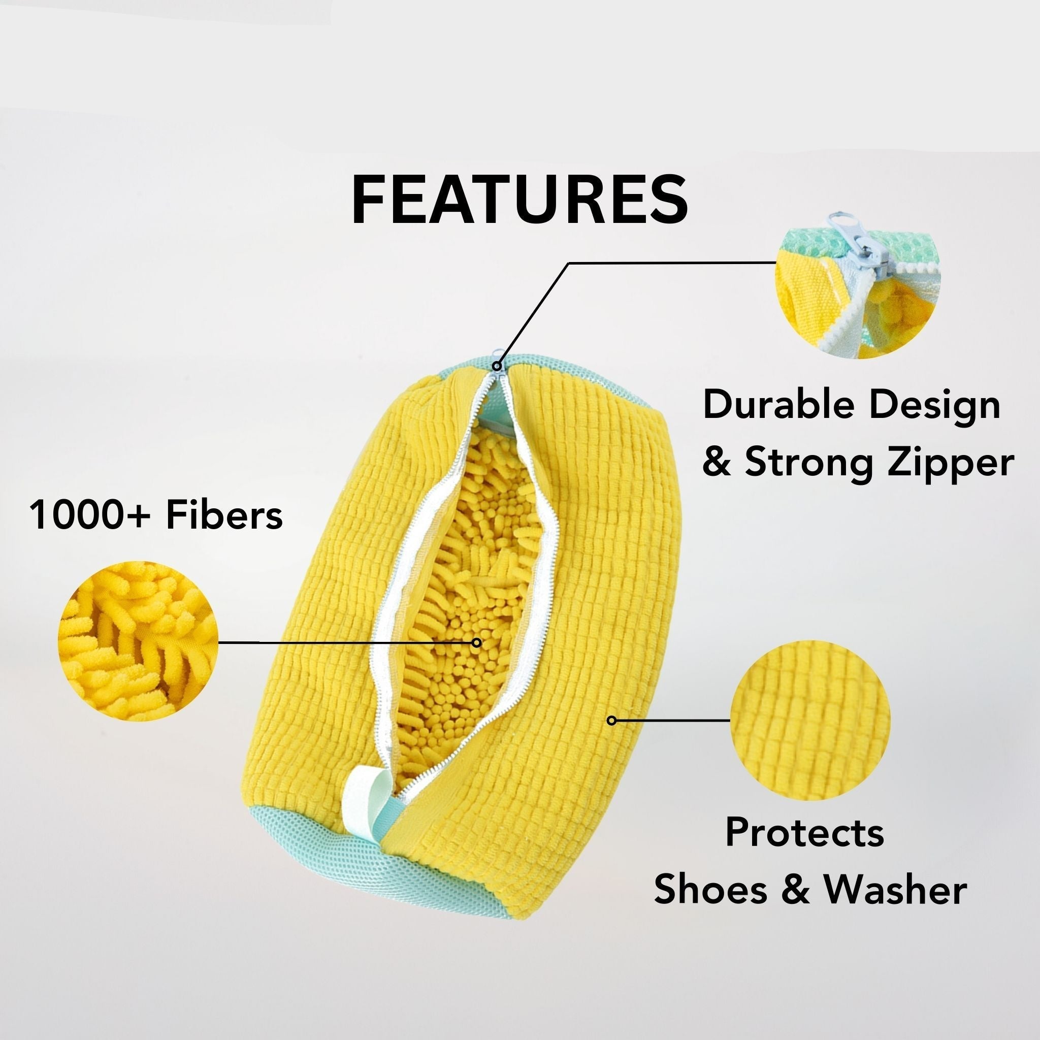 Shoe Washing Machine Bag | Padded Mesh Laundry Bag for Shoes & Sneakers | Zippered Protector for Washer Drum