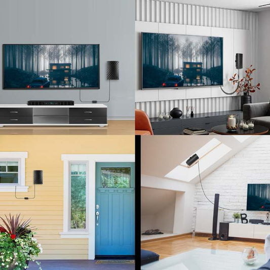 4K Indoor TV Aerial | 600-Mile Range, Easy Plug & Play Installation for Unlimited Free HD Channels
