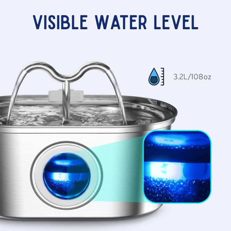 Pet Water Fountain | Silent Operation, Durable Stainless Steel & Ideal for Cats and Dogs