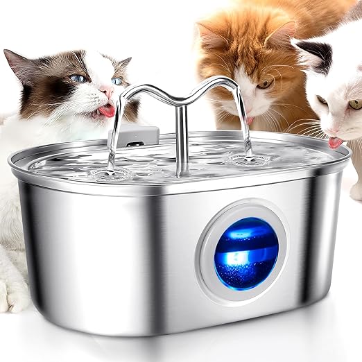 Pet Water Fountain | Silent Operation, Durable Stainless Steel & Ideal for Cats and Dogs