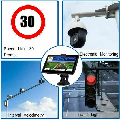 7" GPS Navigation System | Upgraded with Live Traffic Updates & Pre-Loaded UK & EU Maps for Cars and Trucks