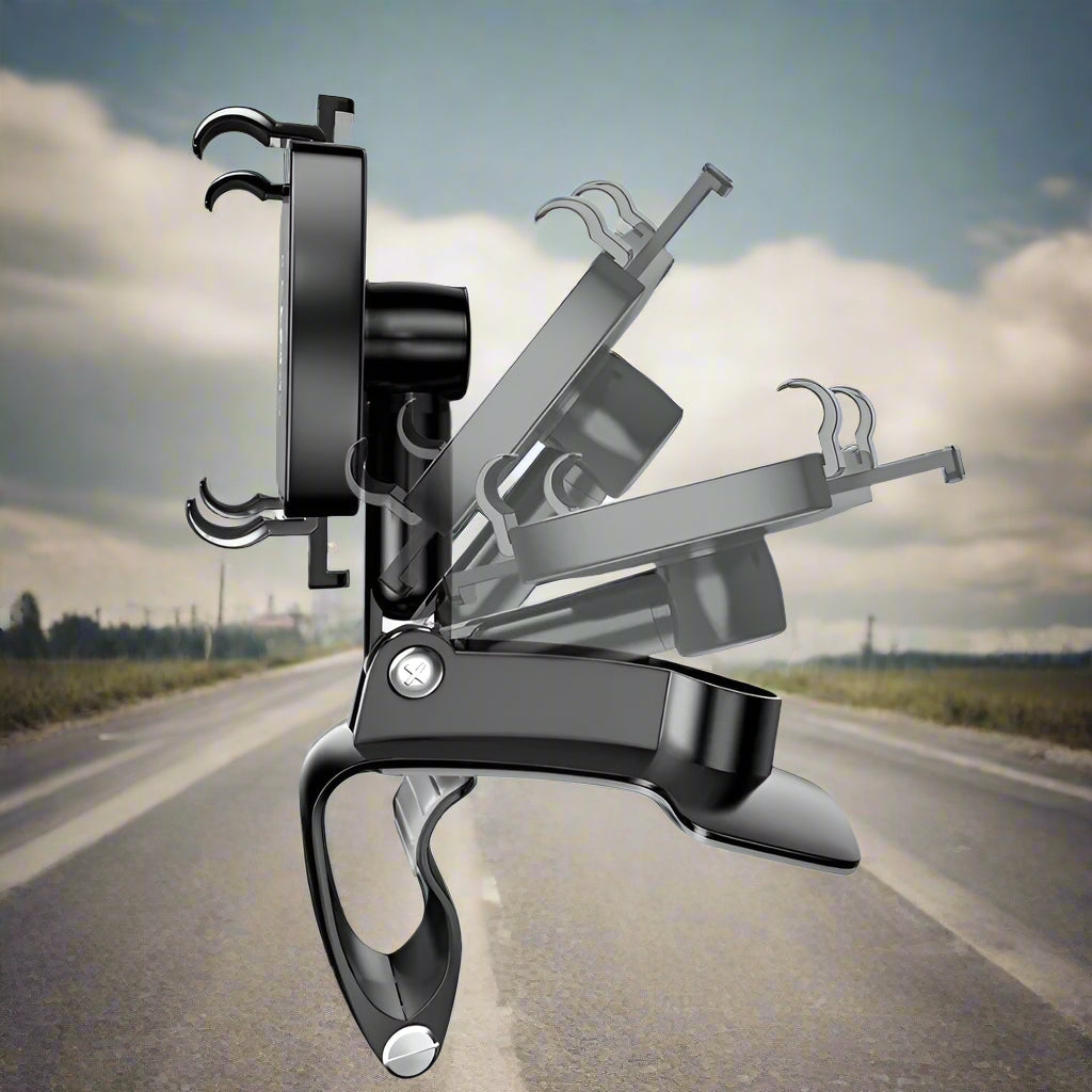 Car Phone Holder with Adjustable Mount for Dashboard & Windshield - Universal Fit for Smartphones and GPS Devices