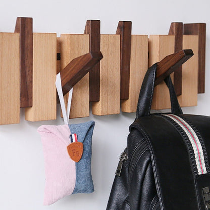 Handcrafted Wooden Piano Coatrack | Unique Design with 4-10 Hooks for Hallway, Bedroom & Office Storage