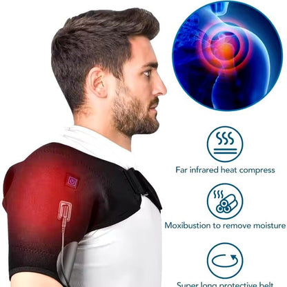 Heat Therapy Shoulder Brace | Adjustable Support & USB Heating Pad for Pain Relief and Stiffness Relief