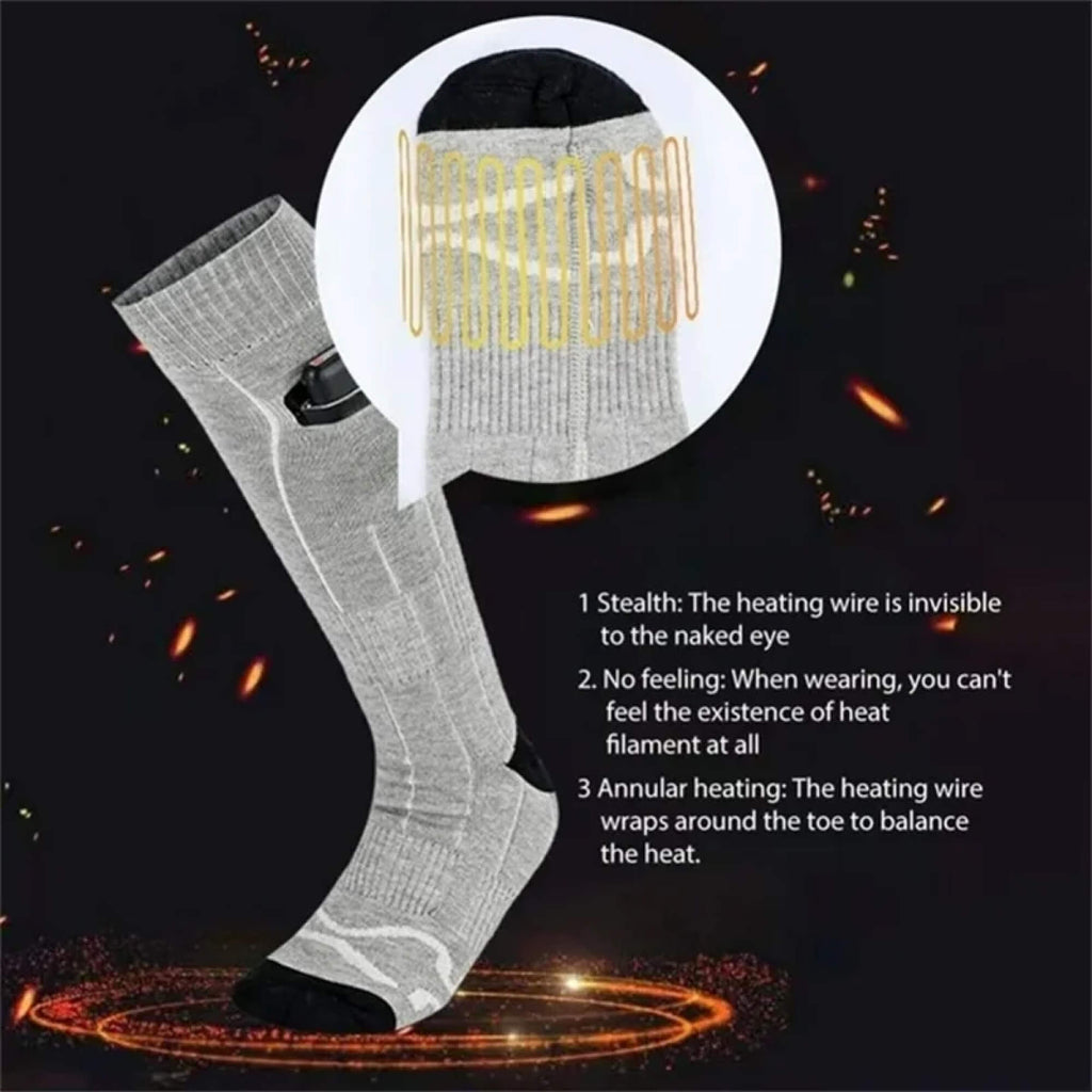 Heated Electric Rechargeable Battery Warm Socks Men and Women for Ski