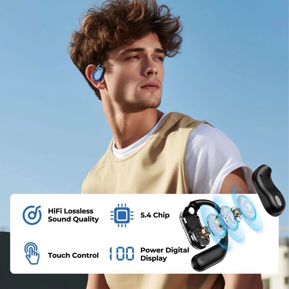 AI Translator Earbuds – 144-Language Real-Time Translation Earbuds with Bluetooth
