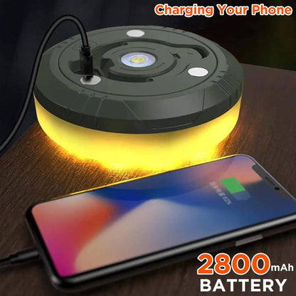 4 in 1 Camp Light – Portable Camping Lantern, String Lights with 8 Lighting Modes, Rechargeable Power Bank for Outdoor Adventures