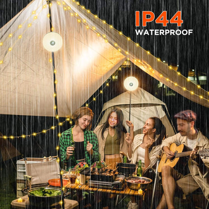 4 in 1 Camp Light – Portable Camping Lantern, String Lights with 8 Lighting Modes, Rechargeable Power Bank for Outdoor Adventures