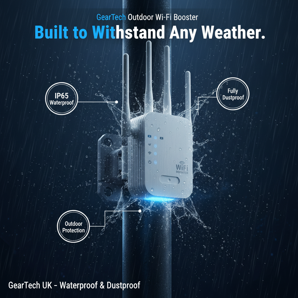 Long-Range Outdoor WiFi Booster | Dual-Band, 1200Mbps Speed for Total Coverage in Garden & Garage