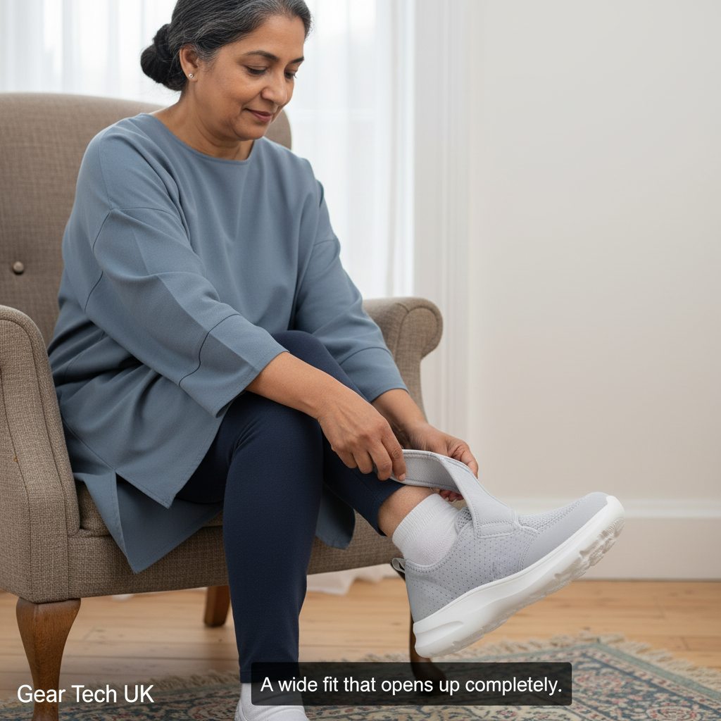 Women's Wide Adjustable Velcro Trainers for Swollen Feet | Maximum Cushioning & Breathable for Diabetics and Pregnants Swollen Feet and Diabetic Comfort