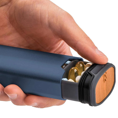 Weekly Pill Organizer | Premium Aluminium & Wooden Design for Home, Office & Travel