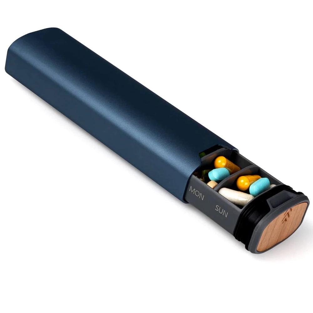 Weekly Pill Organizer | Premium Aluminium & Wooden Design for Home, Office & Travel