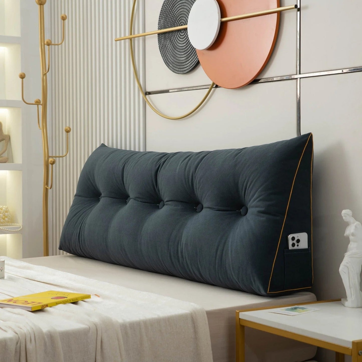 Ergonomic Wedge Pillow | Back & Neck Support with Removable Cover for Bed & Sofa Relaxation