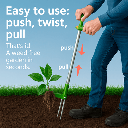RootRipper Garden Weed Puller Tool - Heavy-Duty Handheld Weeder for Efficient Weed Removal in Lawns & Gardens