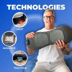 Back Pain Massager with Heat & Vibration, Spinal Support for Sciatica Relief, Lower Back Pain & Posture Correction – 3-in-1 Home Therapy
