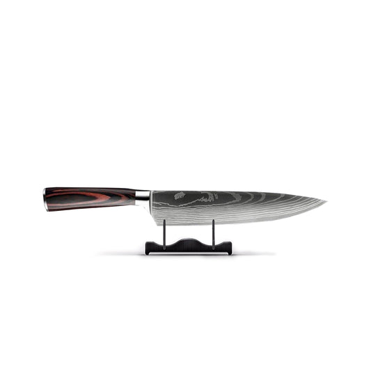 Damascus Steel Chef's Knife | 20 cm Blade, Ergonomic Resin Handle & Ideal for Home Cooking