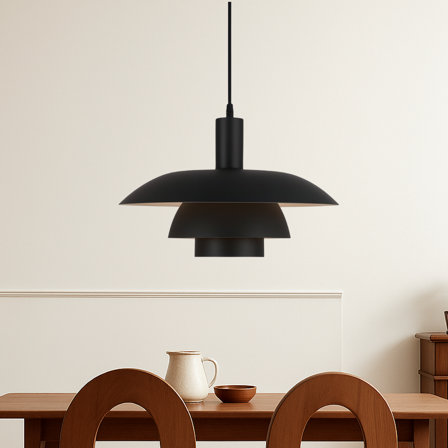 Danish Style LED Pendant Light | Minimalist Design. Dimmable & Ideal for Dining Room. Kitchen or Living Space