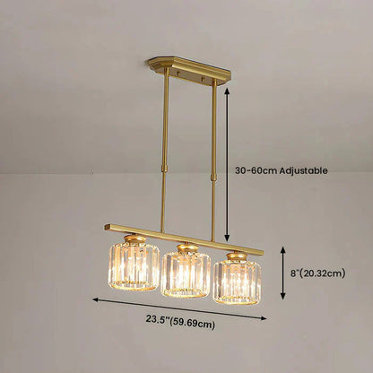 Modern Art Deco Glass Kitchen Island Lamps | Adjustable Height. 3-4 Lights & Ideal for Dining Room and Kitchen Lighting