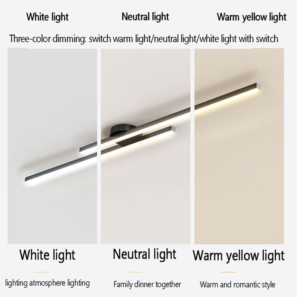 Modern Aluminium Semi Flush Mount LED Ceiling Light | Minimalist Design for Living Room. Bedroom & Hallway
