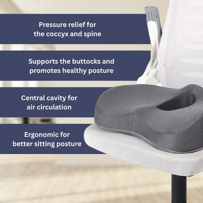 Orthopedic Seat Cushion | Ergonomic Design for Back Pain Relief & Comfort at Home or Office