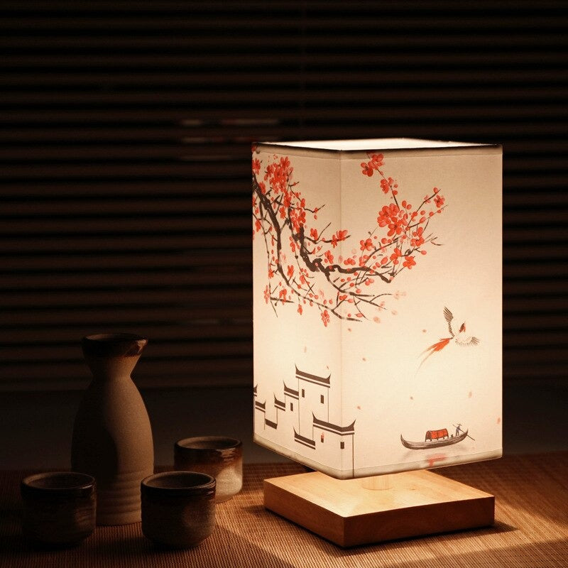 LED Scandinavian Bedside Lamp with Japanese Design for Modern Bedroom Lighting