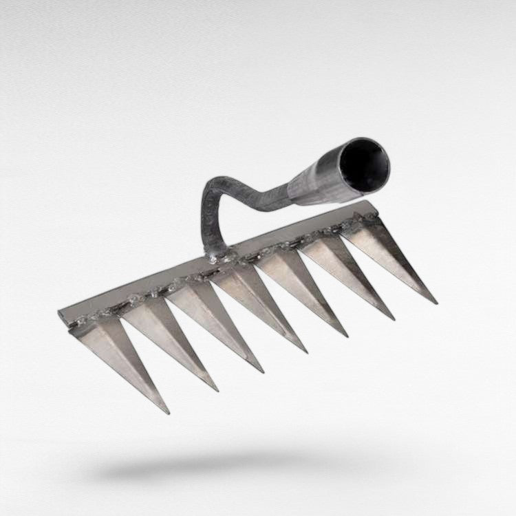 Steel Garden Rake | Heavy-Duty Stainless Steel with Deep-Penetrating Tines for Effortless Weeding and Lawn Care