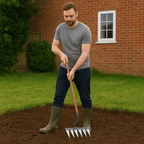 Steel Garden Rake | Heavy-Duty Stainless Steel with Deep-Penetrating Teeth for Effortless Weeding and Root Extraction