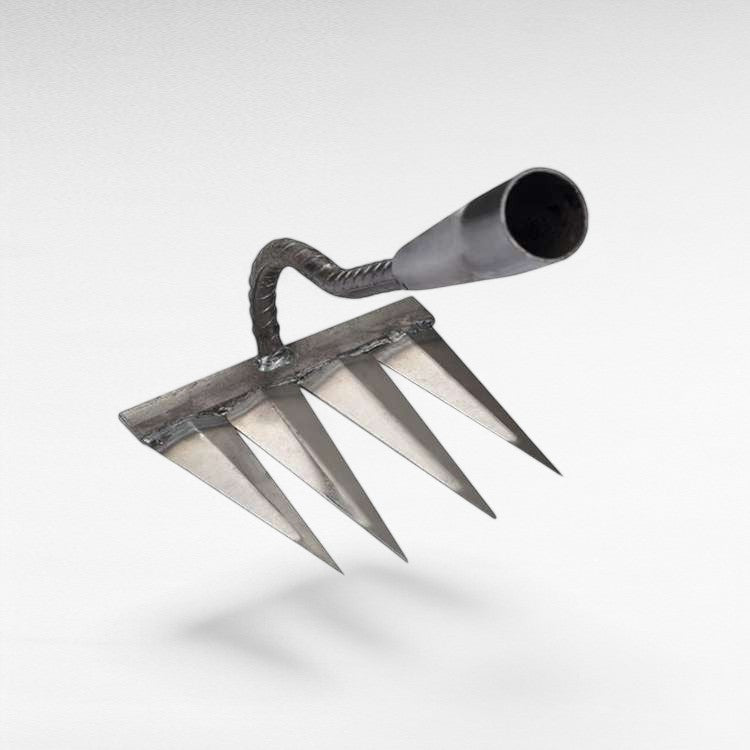Steel Garden Rake | Heavy-Duty Stainless Steel with Deep-Penetrating Tines for Effortless Weeding and Lawn Care