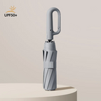 Wind-Resistant Automatic Folding Umbrella with Large Buckle Handle – Compact & Durable