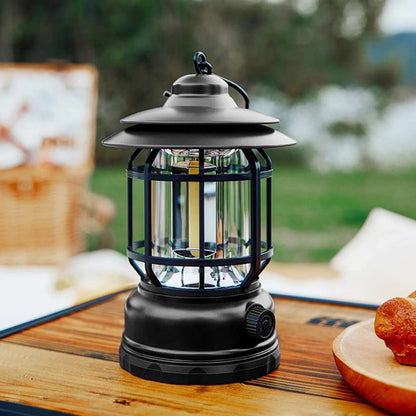 Rechargeable LED Camping Lantern | Vintage-Style, Dimmable Light for Outdoor Adventures & Home Emergencies