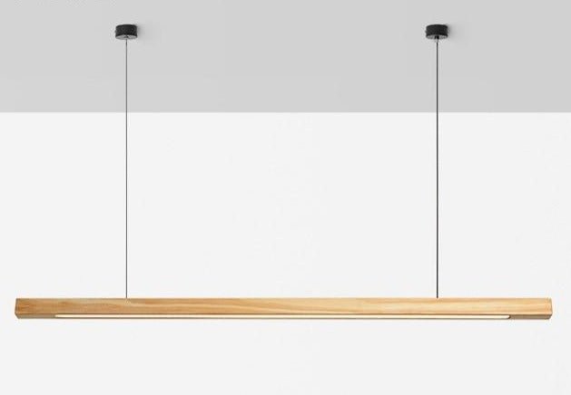 LED Wooden Pendant Light | Contemporary kitchen Lighting Adjustable Height, Integrated LED & Ideal for Low or High Ceilings