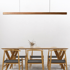 LED Wooden Pendant Light | Contemporary kitchen Lighting Adjustable Height, Integrated LED & Ideal for Low or High Ceilings