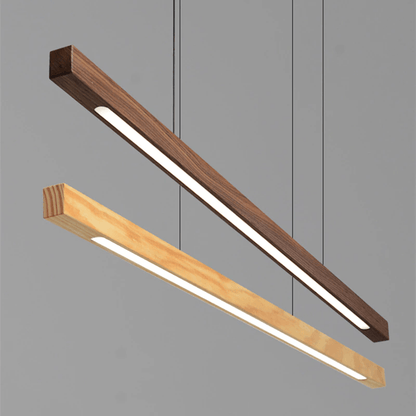 LED Wooden Pendant Light | Contemporary kitchen Lighting Adjustable Height, Integrated LED & Ideal for Low or High Ceilings