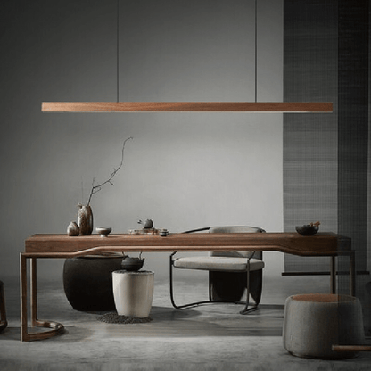 LED Wooden Pendant Light | Contemporary kitchen Lighting Adjustable Height, Integrated LED & Ideal for Low or High Ceilings