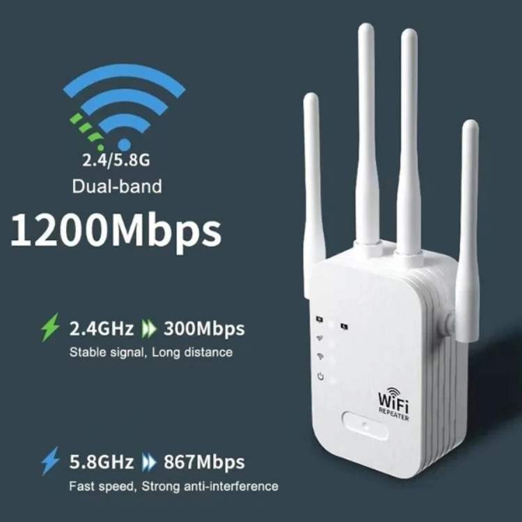 Long-Range Outdoor WiFi Booster | Dual-Band, 1200Mbps Speed for Total Coverage in Garden & Garage