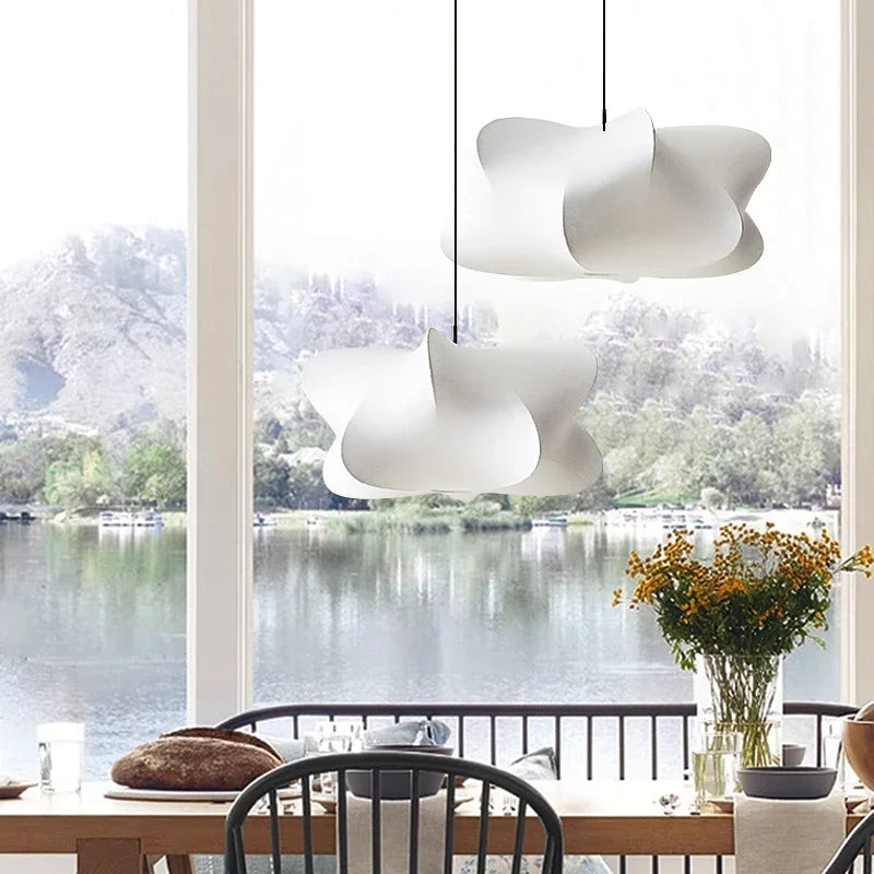 Natural Linen and Silk Wabi-Sabi Pendant Light – Statement Ceiling Lamp for Minimalist Homes