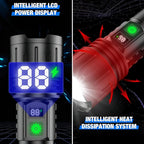 100,000 Lumen Rechargeable LED Flashlight | Waterproof, Impact-Resistant & Ideal for Hiking, Emergencies & Power Outages