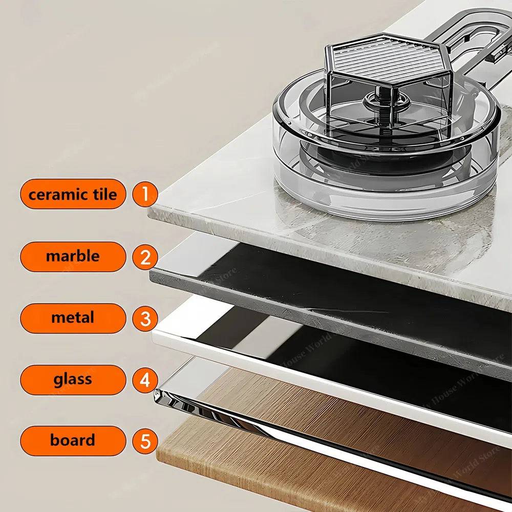 Wall-Mounted Suction Cup Spice Rack Organizer for Kitchen Storage and Easy Access to Spices