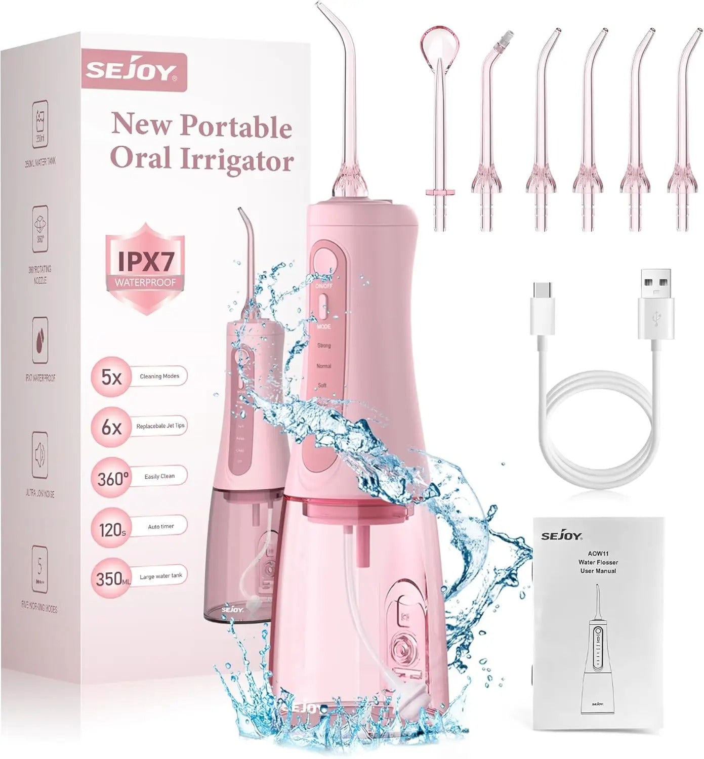 Dental Wireless 5-In-1 Water Flosser Pro | Advanced Water Flossing for Healthier Teeth