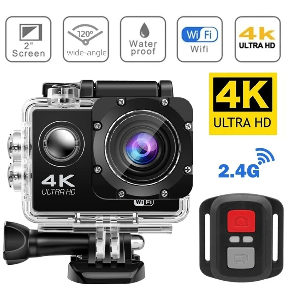 4K Ultra HD Sport Pro Camera - Wifi Enabled and Waterproof for Vlogging and Outdoor Sports