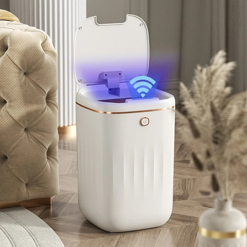 Smart Sensor Trash Bin with UV Light – Automatic Touchless Wastebasket with Lid & Odor Control for Kitchen, Bathroom & Home Hygiene